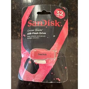Sandisk Cruzer Blade USB Flash Drive 32gb Pink NEW